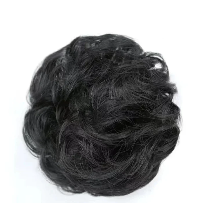 Claw Clip Messy Bun Hairpiece – Fluffy Flower Bun Wig - Image 1
