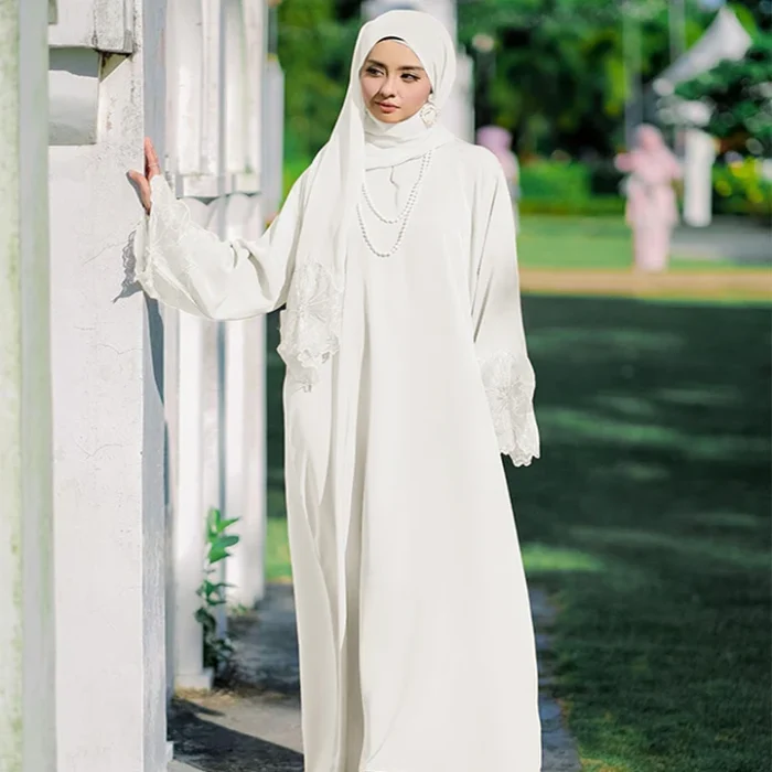 No-Diamond Multicolor Women's Abaya Dress with Headscarf - Image 1