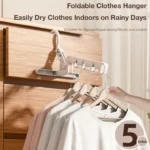 5-Hook Folding Clothes Rack, Multi-Functional Wall-Mounted Travel and Portable Clothes Hanger