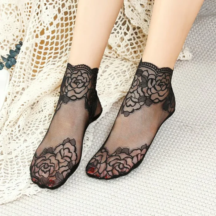 Ladies Fashion Lace Socks - Image 1