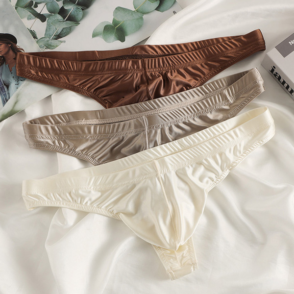 O1CN01Uq19Ms1fDEFM81bda_!!978363972-0-cib.600x600 Men's Thong Ice Silk High-End Satin Sexy T-String - Image 1