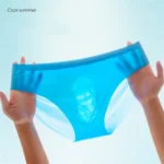 3D Pouch Men's Ice Silk Briefs Ultra-thin Transparent Seamless Underpants 3PCS - Image 10