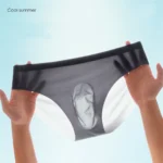 3D Pouch Men's Ice Silk Briefs Ultra-thin Transparent Seamless Underpants 3PCS - Image 7