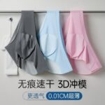 3D Pouch Men's Ice Silk Briefs Ultra-thin Transparent Seamless Underpants 3PCS